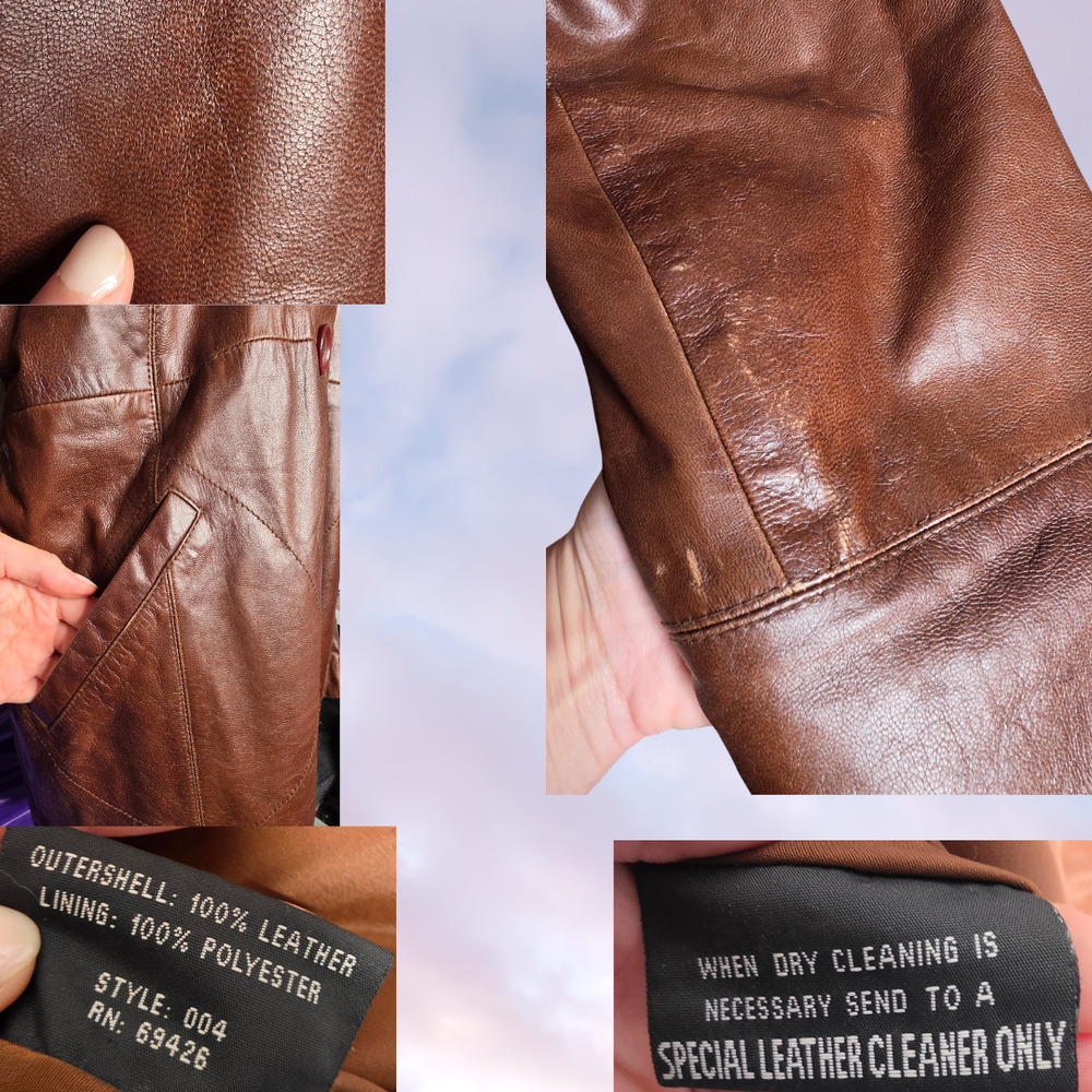 Vtg 90s Wilsons Leather Long Brown Faux Fur Collar Pennylane Trench Coat Sz L - Picture 7 of 9